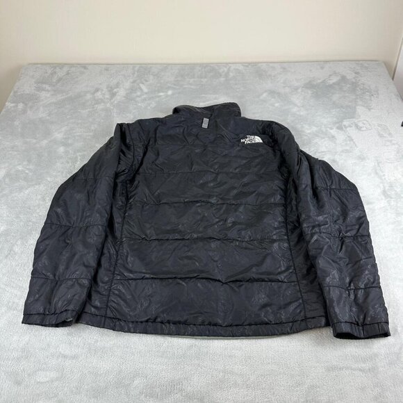 The North Face Black Patterned Puffer Jacket Women's XL - Picture 4 of 16